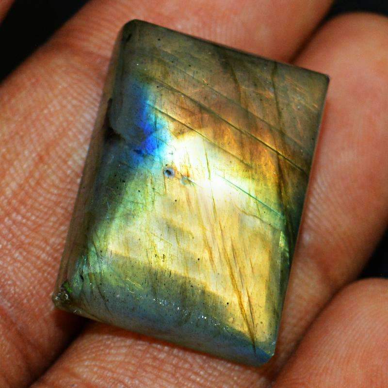 gemsmore:Natural Golden Flash Labradorite Gemstone Rectangular Shape