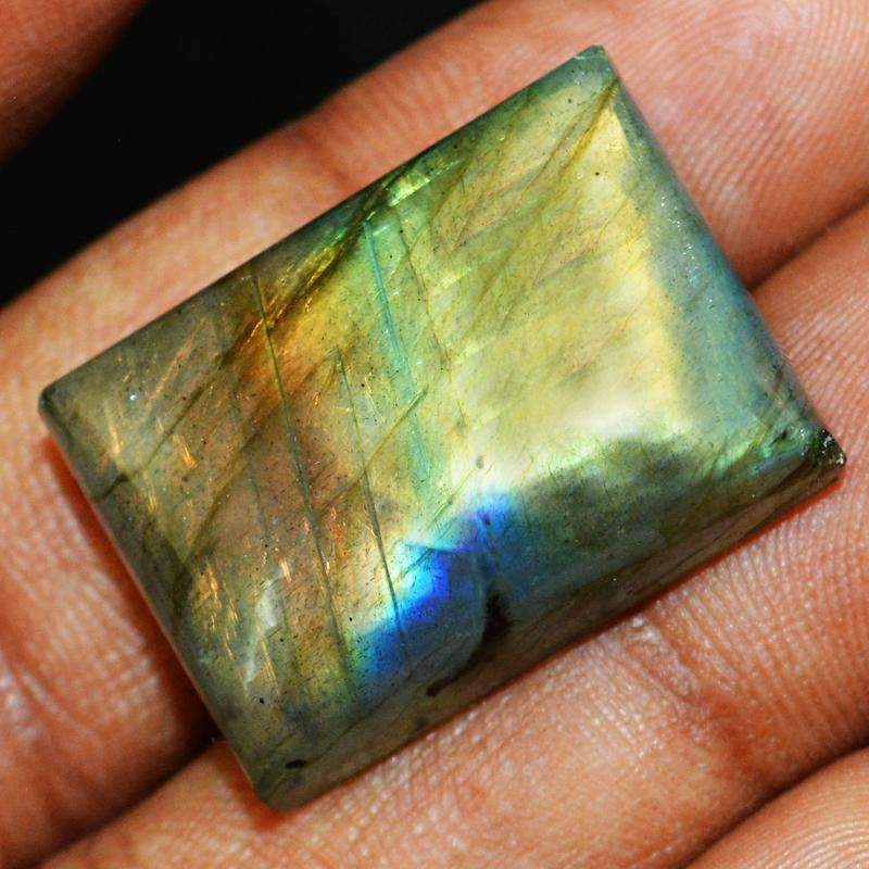 gemsmore:Natural Golden Flash Labradorite Gemstone Rectangular Shape
