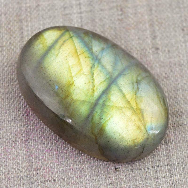 gemsmore:Natural Golden Flash Labradorite Oval Shape Loose Gemstone