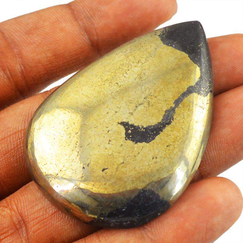 gemsmore:Natural Golden Hematite Pear Shape Gemstone