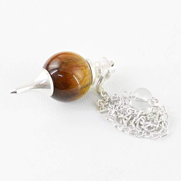 gemsmore:Natural Golden Tiger Eye Reiki Healing Pendulum