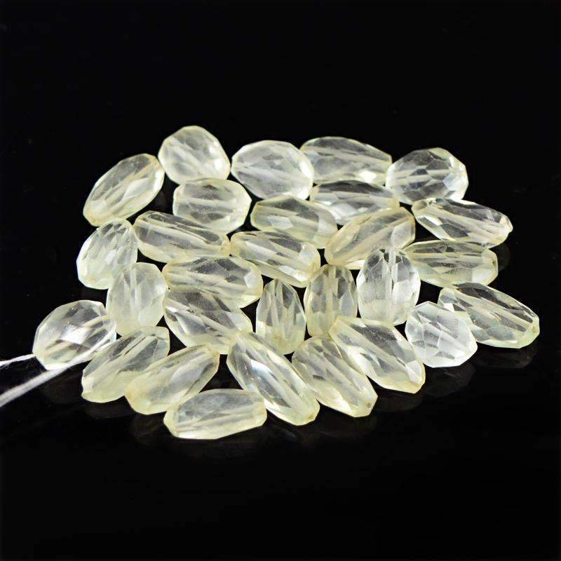gemsmore:Natural Green Amethyst Beads Lot - Faceted Drilled