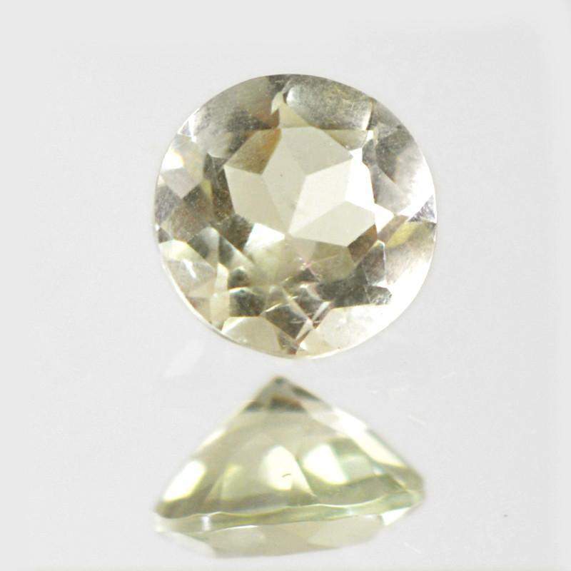 gemsmore:Natural Green Amethyst Faceted Round Shape Gemstone