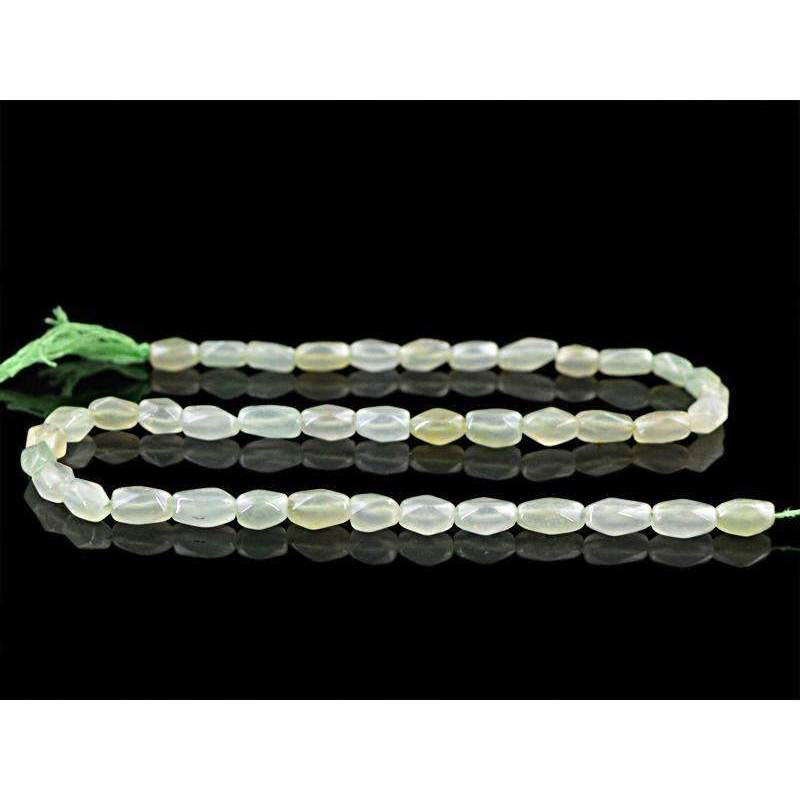 gemsmore:Natural Green Aquamarine Beads Strand - Faceted Drilled