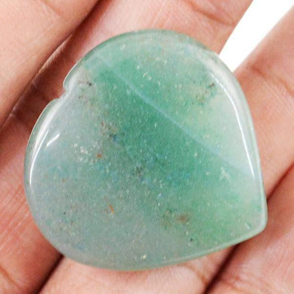 gemsmore:Natural Green Aquamarine Carved Heart Shape Gem
