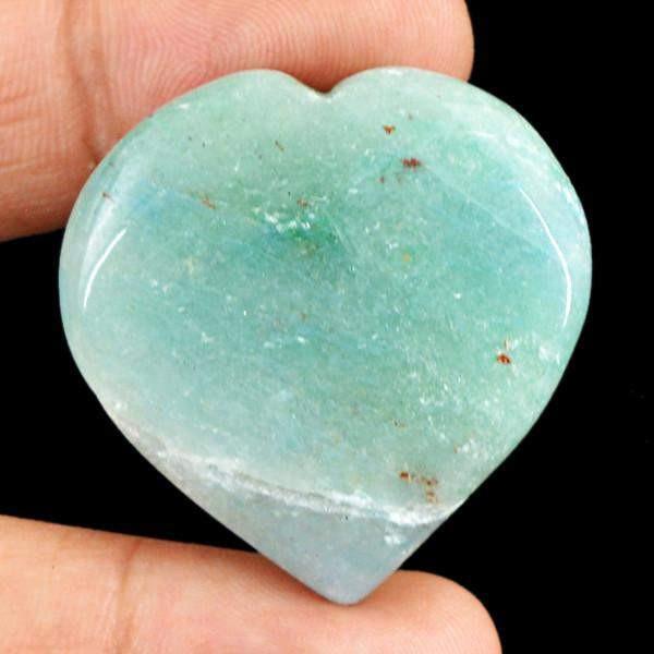 gemsmore:Natural Green Aquamarine Carved Heart Shape Gemstone