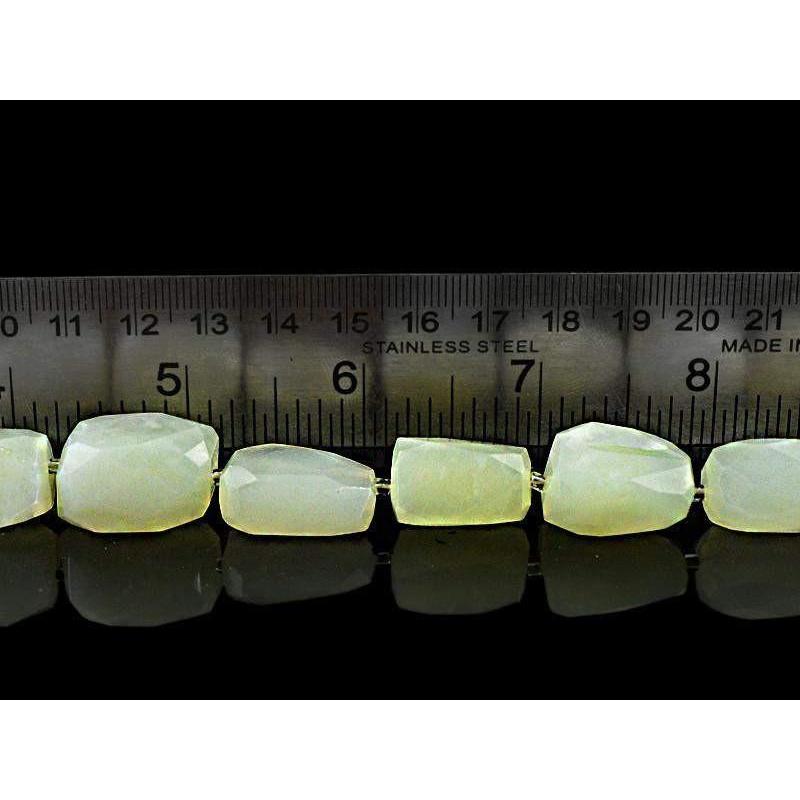 gemsmore:Natural Green Aquamarine Faceted Drilled Beads Strand