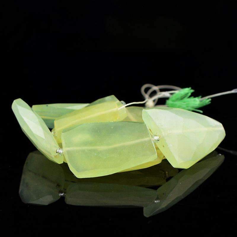 gemsmore:Natural Green Aquamarine Strand Faceted Beads
