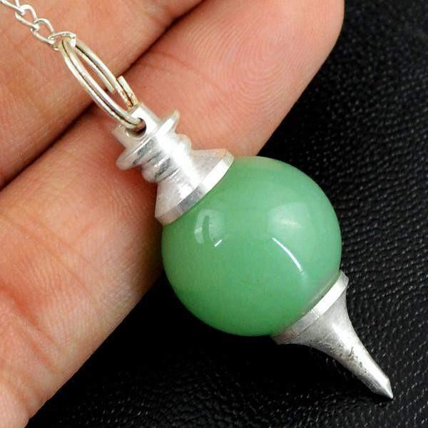 gemsmore:Natural Green Aquamarine Untreated Healing Pendulum