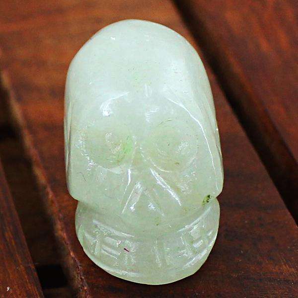 gemsmore:Natural Green Aventurine Untreated Hand Carved Skull Gemstone