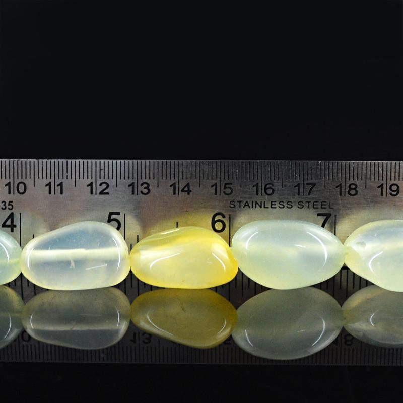 gemsmore:Natural Green Chalcedony Beads Strand