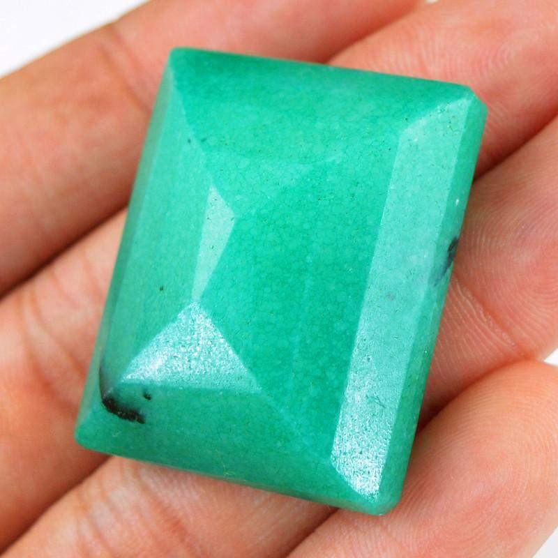 gemsmore:Natural Green Emerald Faceted Gemstone