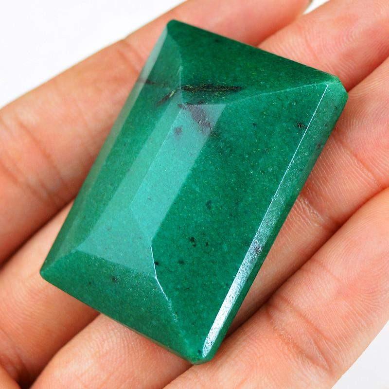 gemsmore:Natural Green Emerald Faceted Gemstone