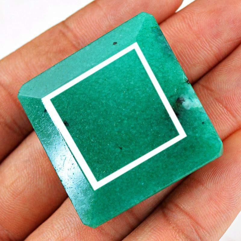 gemsmore:Natural Green Emerald Faceted Gemstone