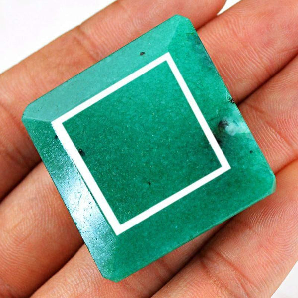 gemsmore:Natural Green Emerald Faceted Gemstone