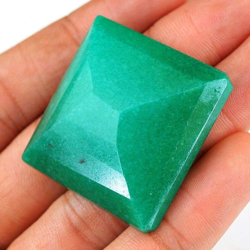 gemsmore:Natural Green Emerald Faceted Gemstone