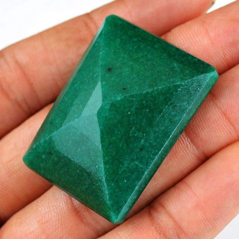 gemsmore:Natural Green Emerald Faceted Gemstone