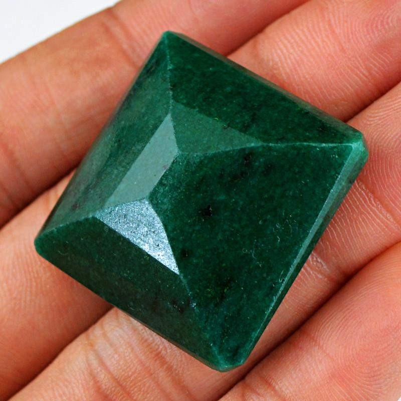 gemsmore:Natural Green Emerald Faceted Gemstone