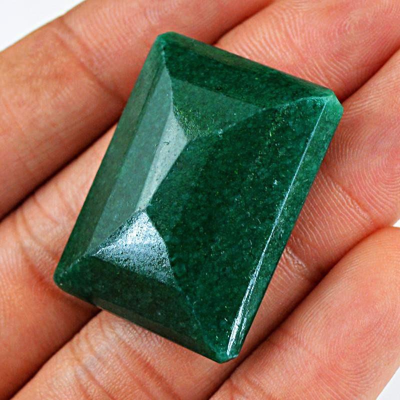 gemsmore:Natural Green Emerald Faceted Gemstone