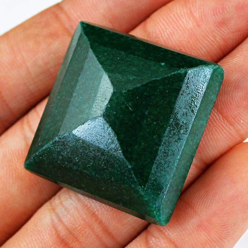 gemsmore:Natural Green Emerald Faceted Gemstone
