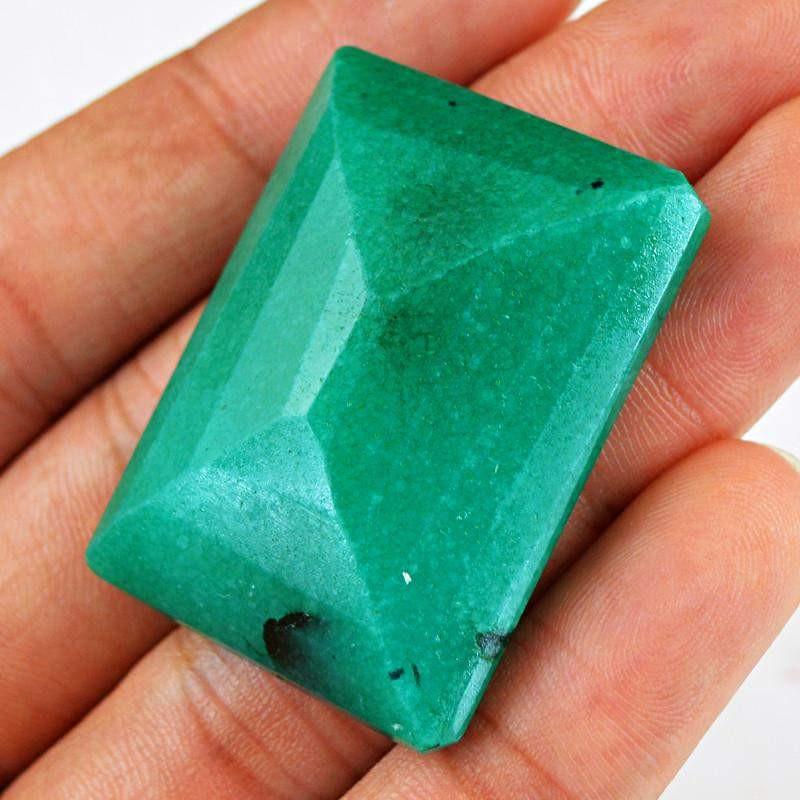 gemsmore:Natural Green Emerald Faceted Gemstone