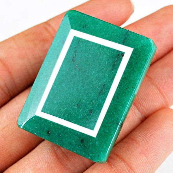 gemsmore:Natural Green Emerald Rectangular Shape Gemstone