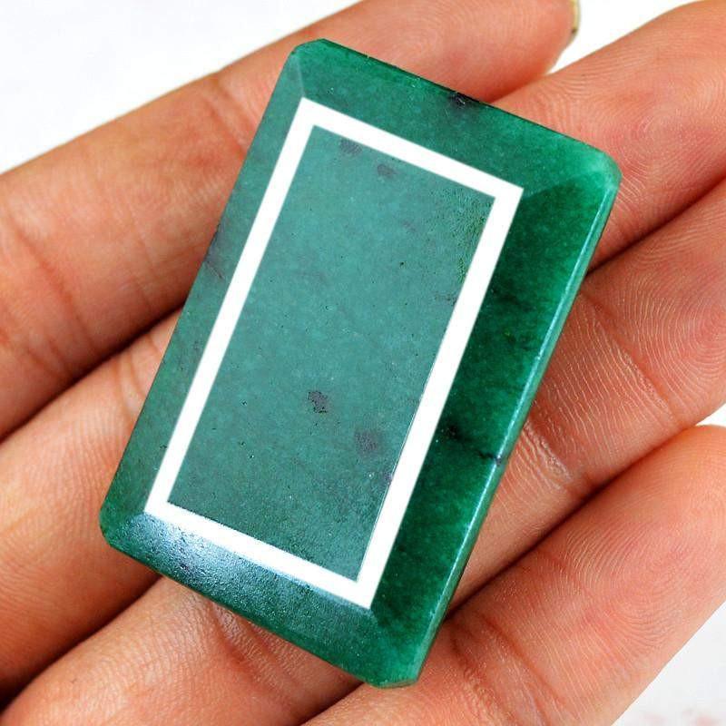 gemsmore:Natural Green Emerald Rectangular Shape Gemstone