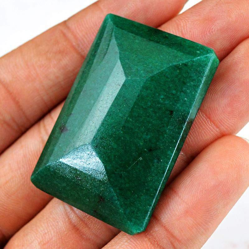 gemsmore:Natural Green Emerald Rectangular Shape Gemstone