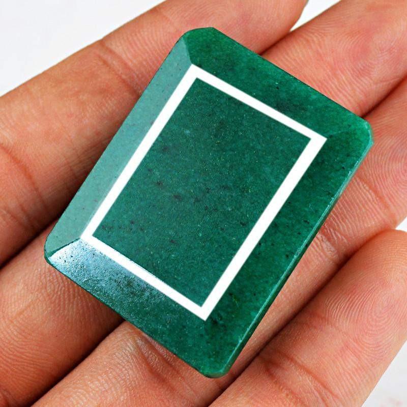 gemsmore:Natural Green Emerald Rectangular Shape Gemstone