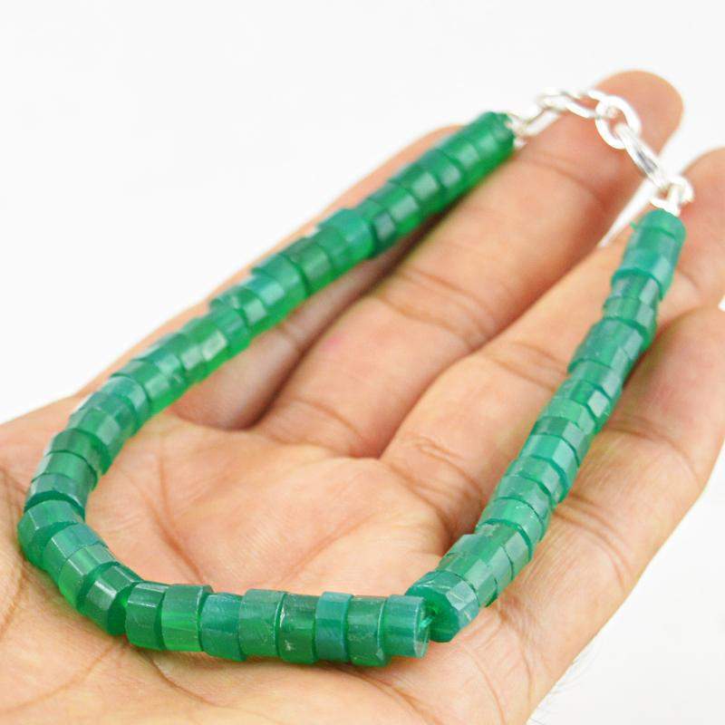 gemsmore:Natural Green Fluorite Bracelet Round Shape Beads