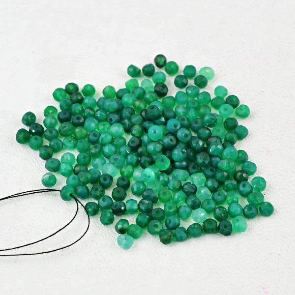 gemsmore:Natural Green Fluorite Drilled Faceted Round Shape Beads Lot