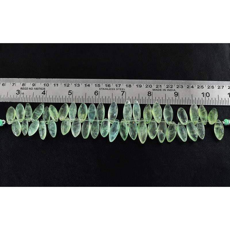 gemsmore:Natural Green Fluorite Untreated Beads Strand