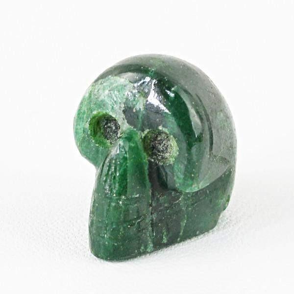 gemsmore:Natural Green Jade Carved Skull Gemstone