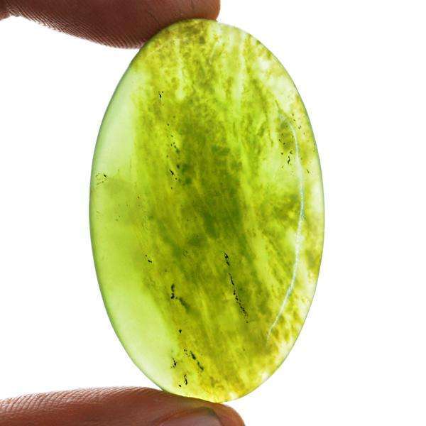 gemsmore:Natural Green Jade Oval Shape Untreated Loose Gemstone