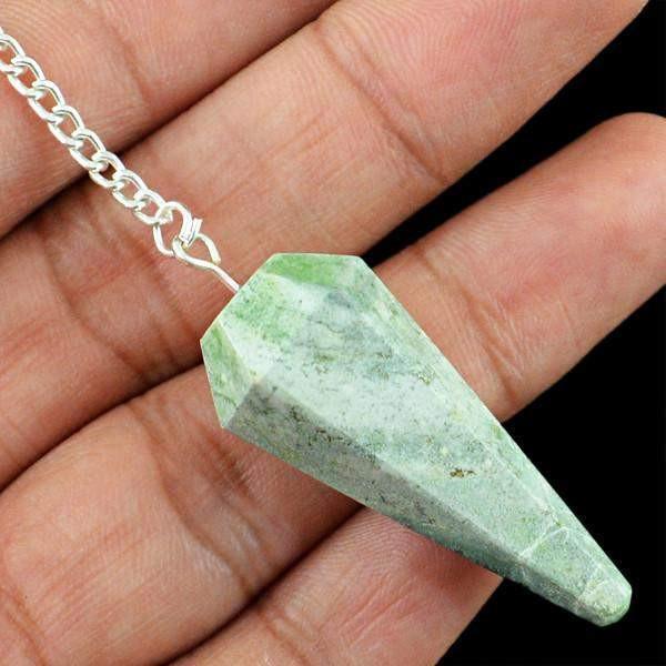 gemsmore:Natural Green Jasper Healing Ball Pendulum