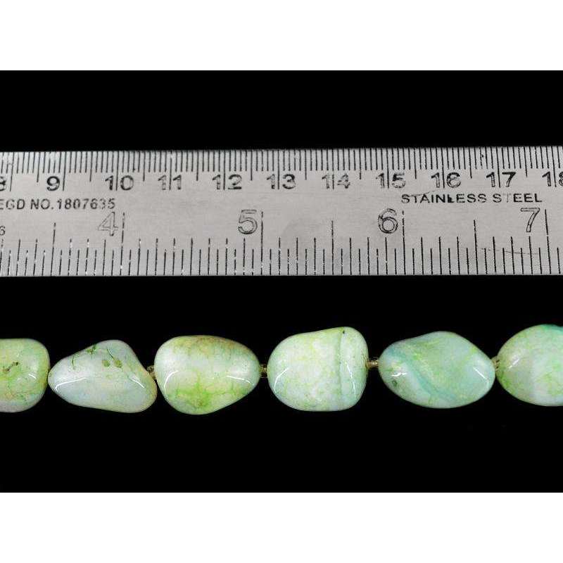 gemsmore:Natural Green Onyx Beads Strand - Untreated Drilled