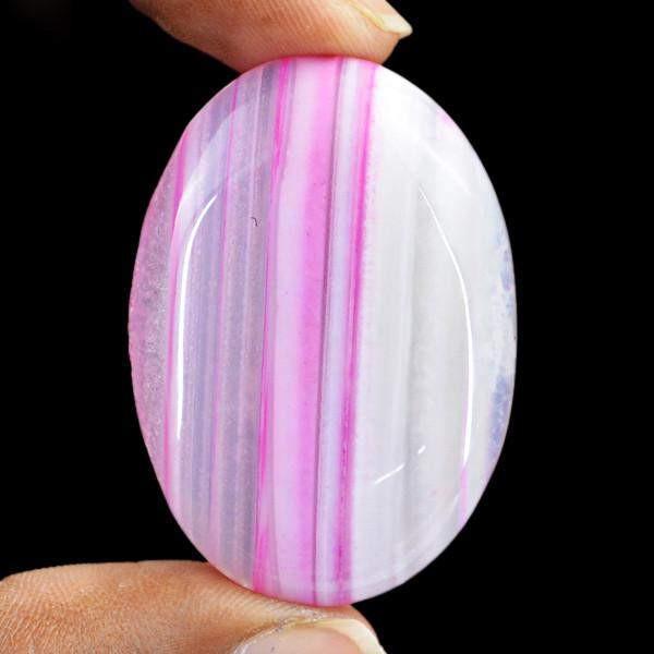gemsmore:Natural Healing Palm Oval Shape Striped Onyx Untreated Gemstone