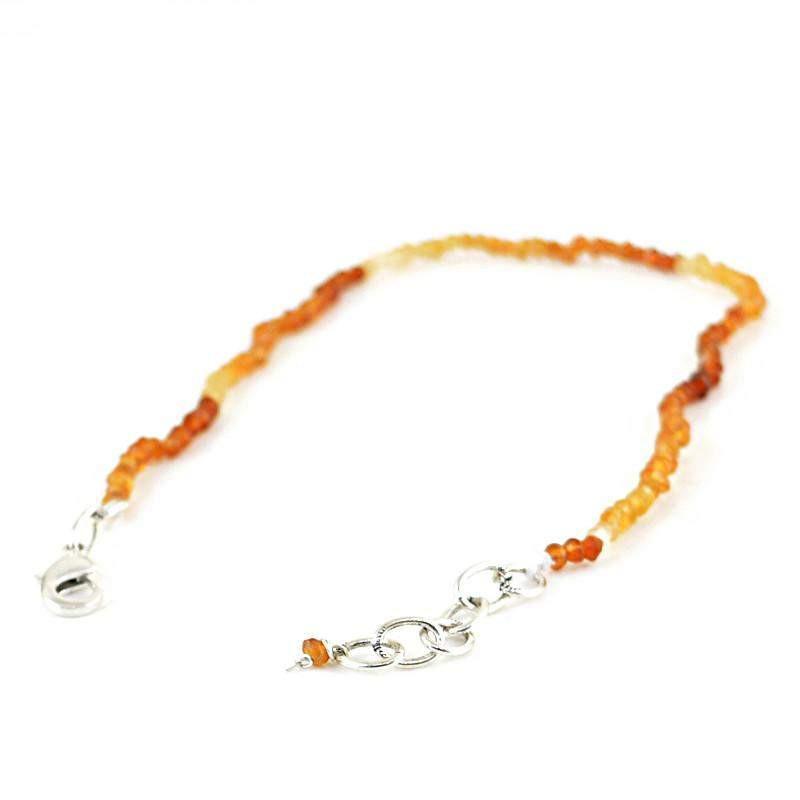 gemsmore:Natural Hessonite Garnet Bracelet Round Shape Faceted Beads