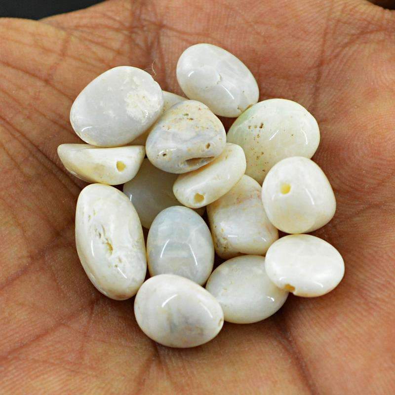 gemsmore:Natural Indian Opal Drilled Beads Lot