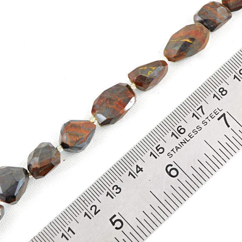 gemsmore:Natural Iron Tiger Eye Drilled Beads Strand - Faceted
