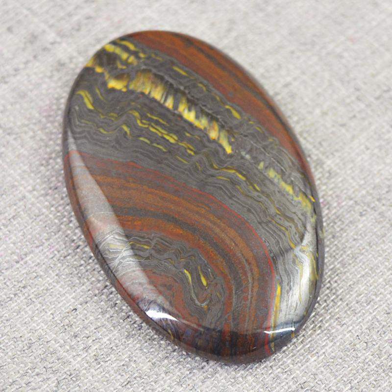 gemsmore:Natural Iron Tiger Eye Oval Shape Loose Gemstone