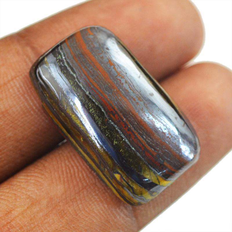 gemsmore:Natural Iron Tiger Eye Rectangular Shape Gemstone