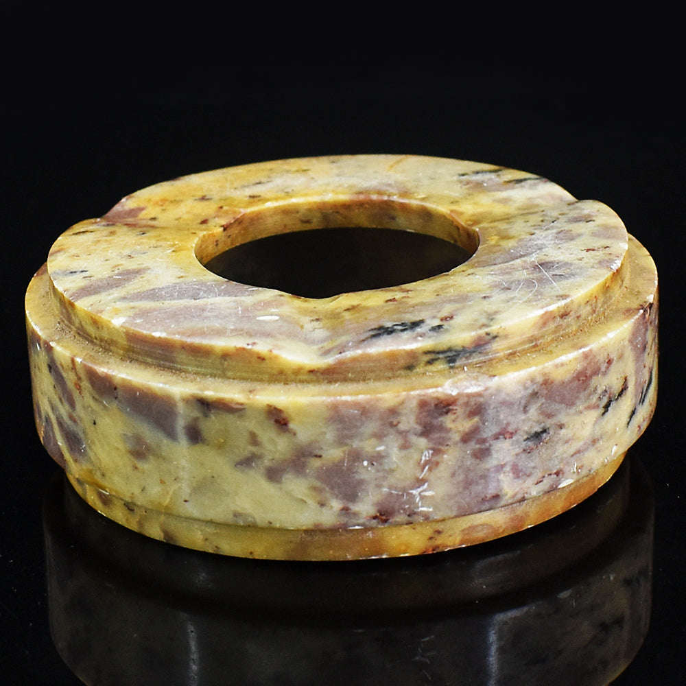 gemsmore:Natural Jasper Hand Carved Genuine Crystal Gemstone Carving Ash Trey