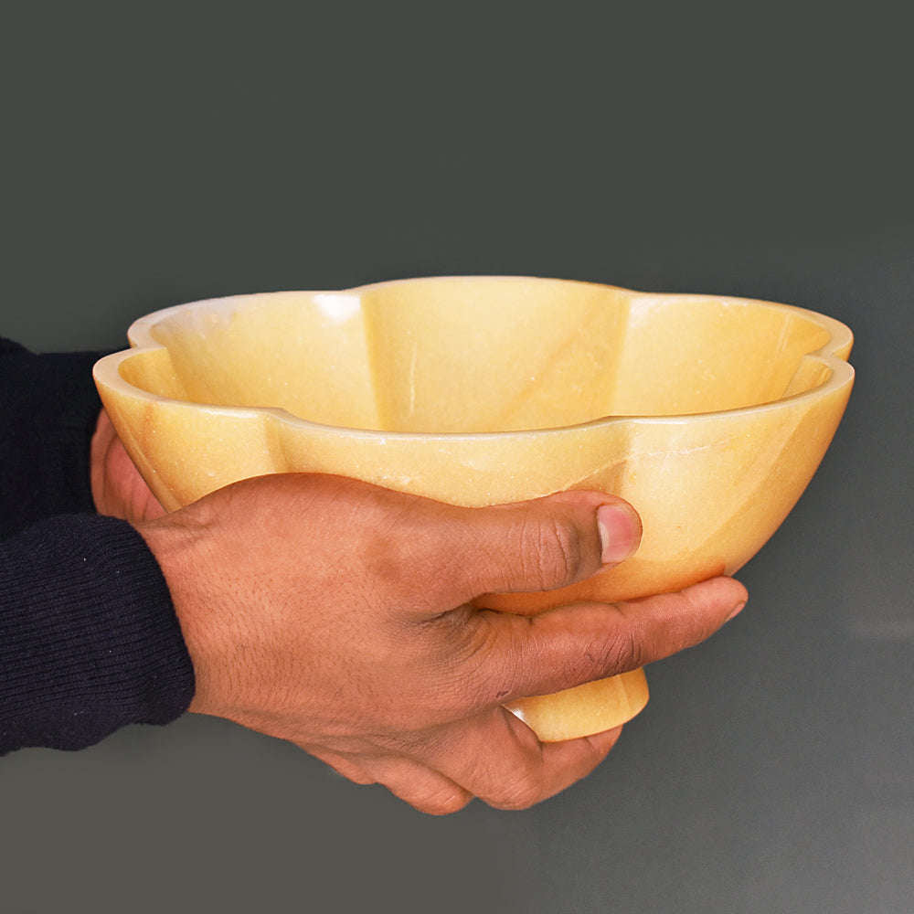 gemsmore:Natural Jasper Hand Carved Genuine Crystal Gemstone Carving Massive Bowl