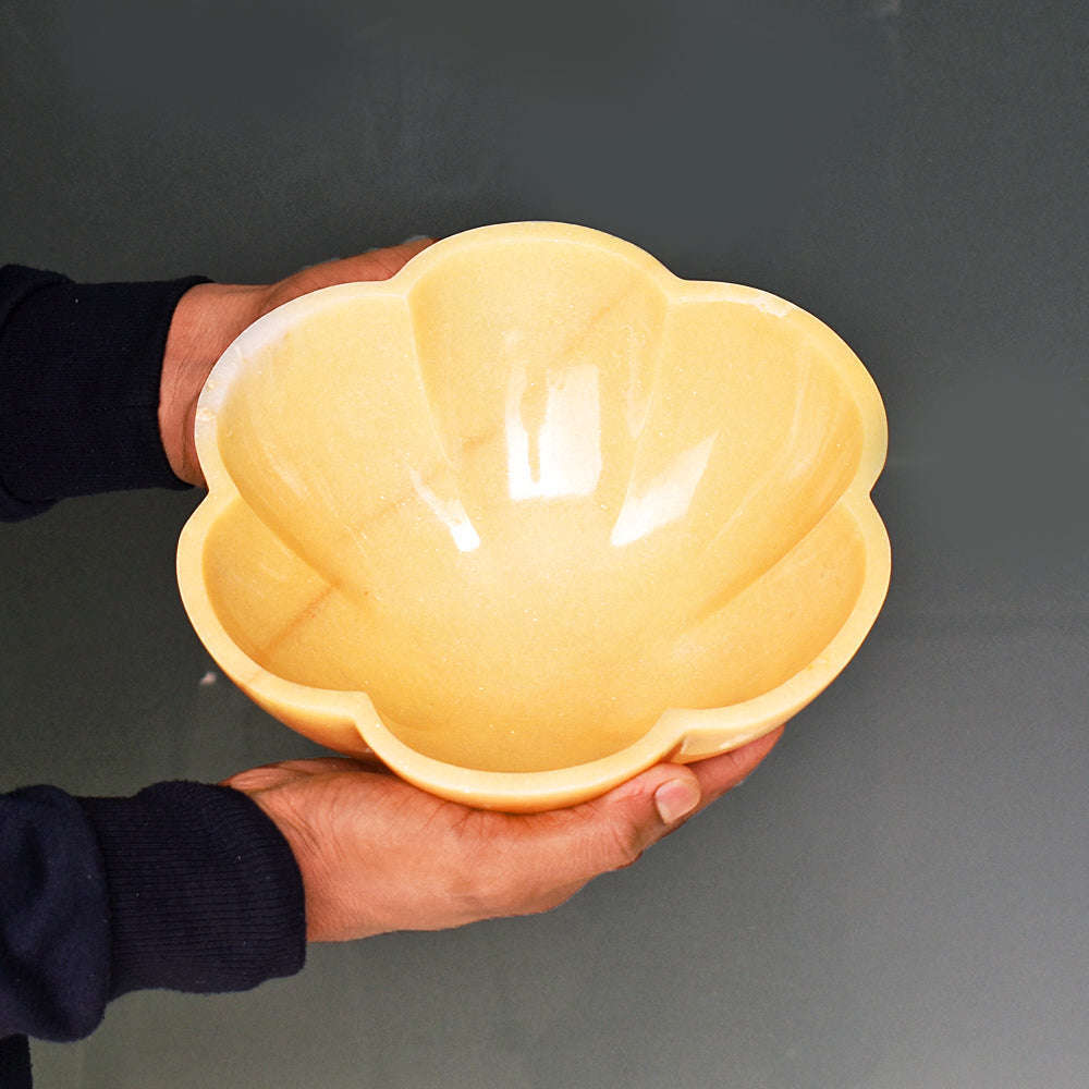 gemsmore:Natural Jasper Hand Carved Genuine Crystal Gemstone Carving Massive Bowl