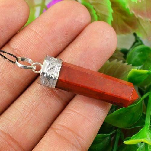 gemsmore:Natural Jasper Healing Point Pendant