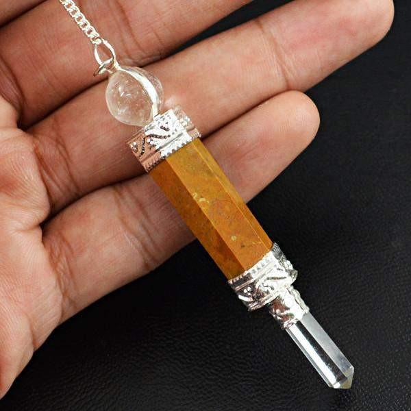gemsmore:Natural Jasper Healing Point Pendulum