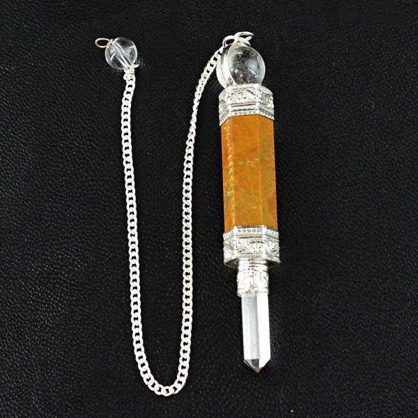 gemsmore:Natural Jasper Healing Point Pendulum