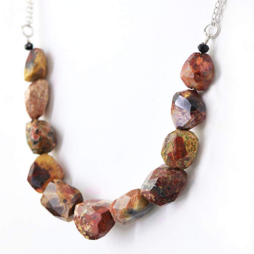 gemsmore:Natural Jasper Necklace Faceted Beads - Best Quality