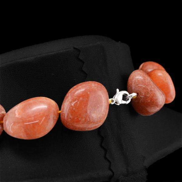 gemsmore:Natural Jasper Necklace Single Strand Untreated Beads